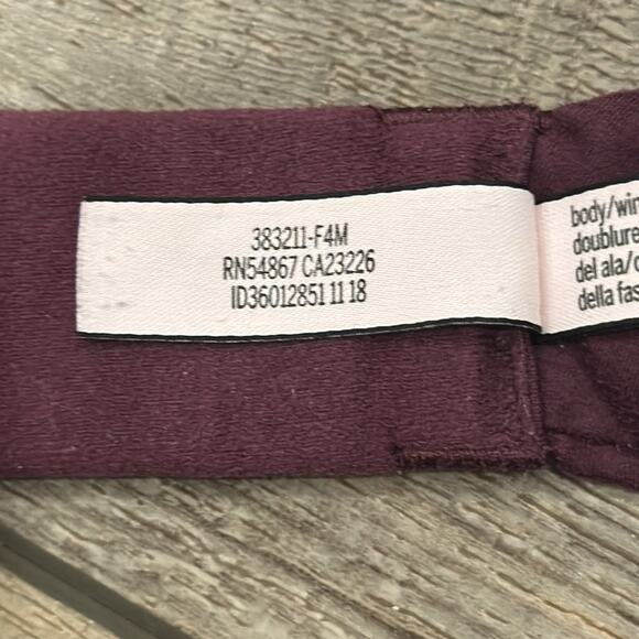 Victoria's Secret Body By Victoria Perfect Shape Bra Wine Size 36D - Picture 9 of 9